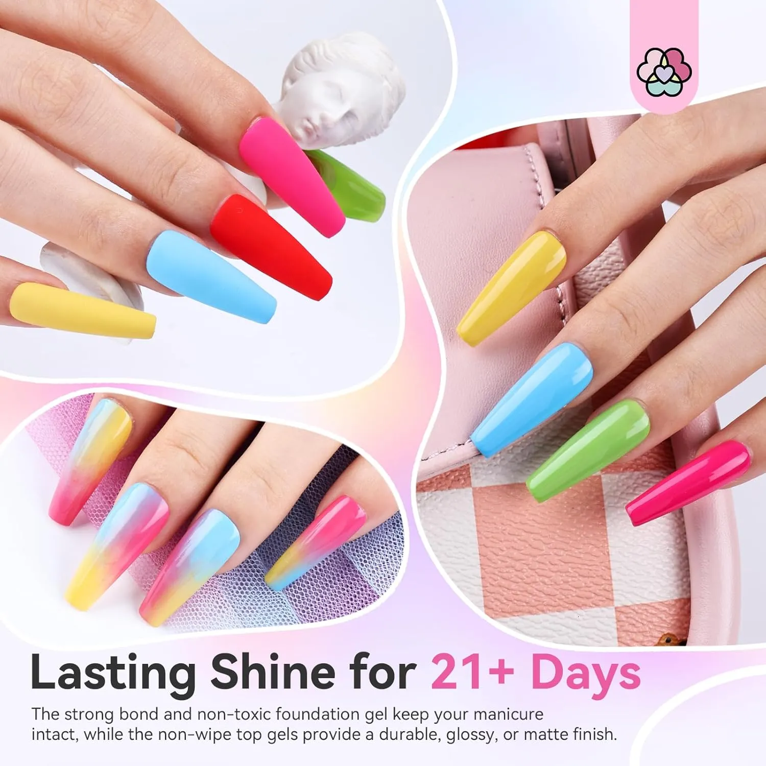 Saviland Set Smalto Gel Semipermanente 36 Colori con Base Top