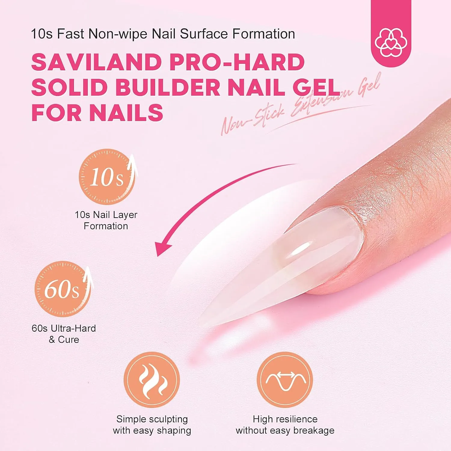 Saviland Pro-Hard Kit Builder Gel Solido 15ml + Lampada