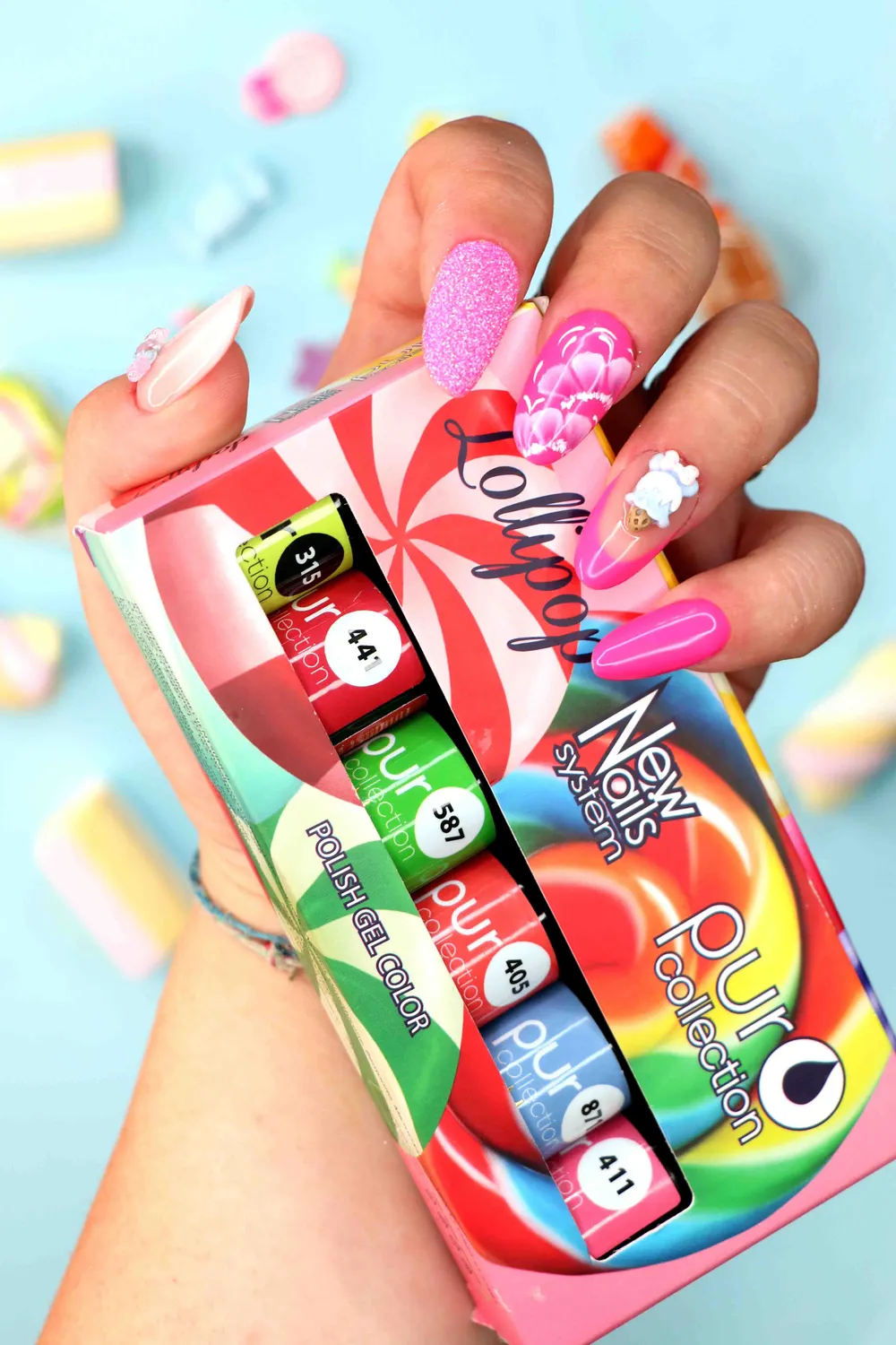 New Nails System Lollipop Set 6 Smalti Semipermanenti Fluo