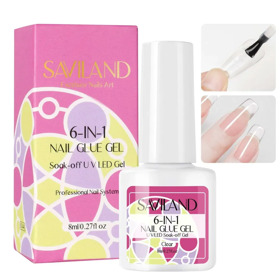 Saviland Colla Gel Unghie 6in1 Trasparente 8ml