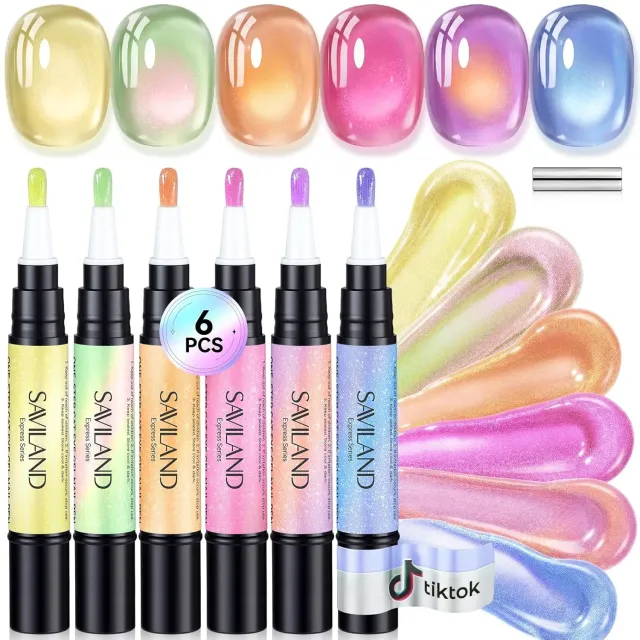 Saviland Cat Eye penna smalto gel magnetica 3in1 glitter