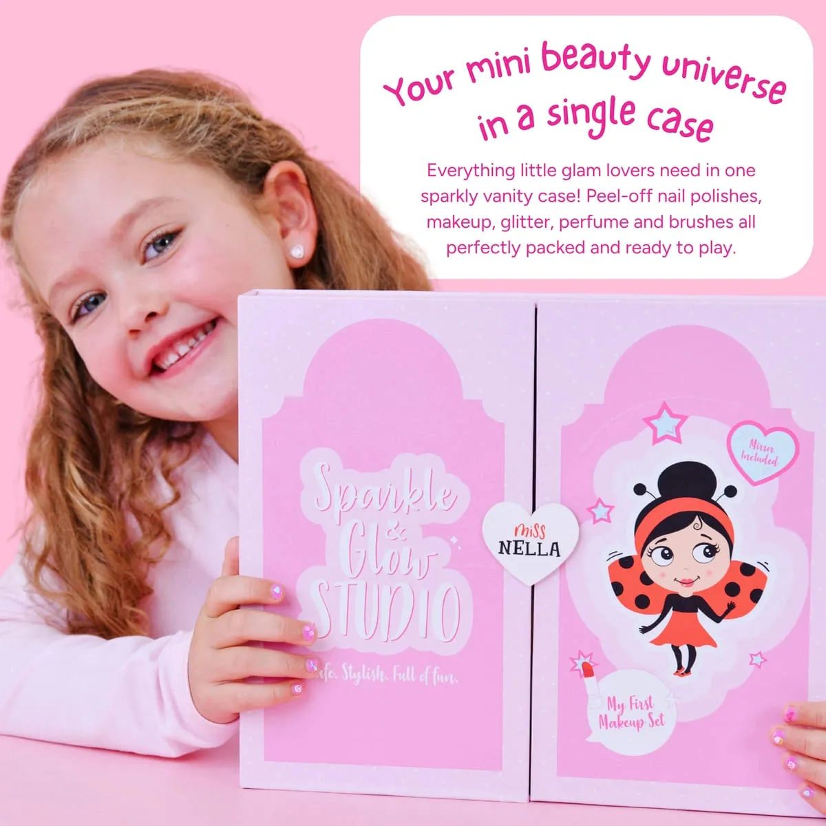 Miss Nella Sparkle & Glow Studio Set Trucco Bimba Vanity
