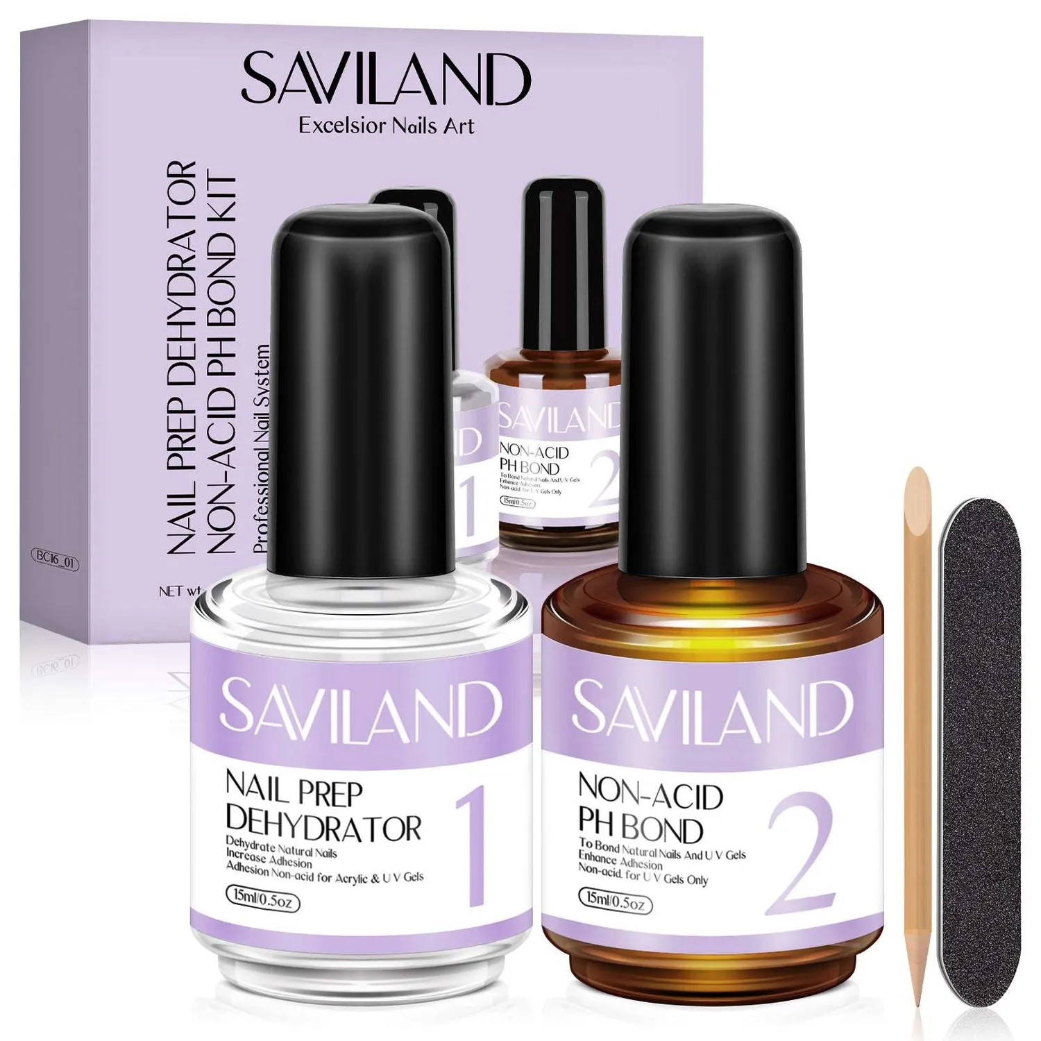 Saviland dehydrator primer unghie acid-free set 2 pezzi