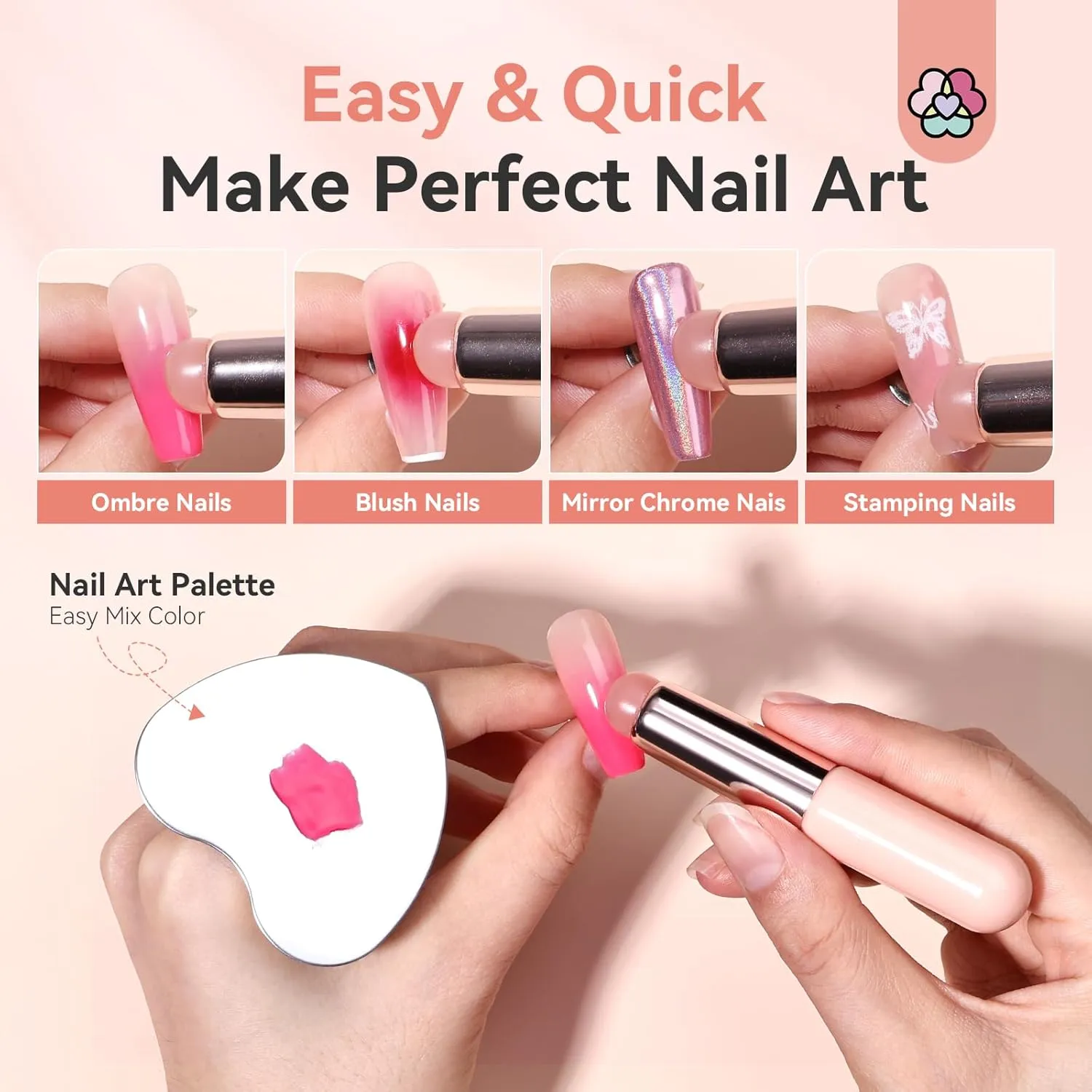 Saviland Ombre Set 2 Pennelli Silicone Nail Art sfumature precise