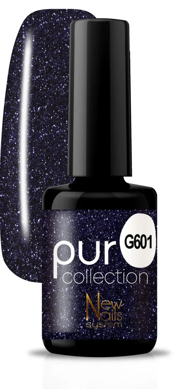 New Nails System Secret Stars G601 Smalto Blu Notte Glitter