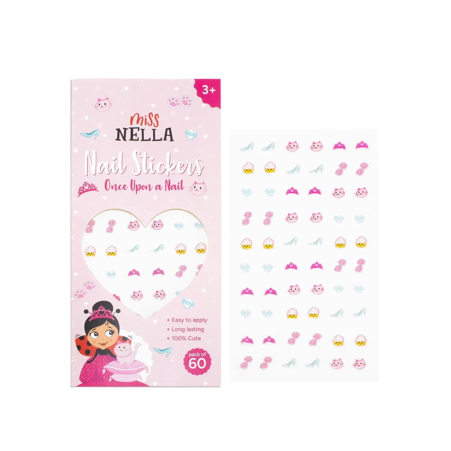 Miss Nella Nail Stickers adesivi unghie bambina 60 pezzi fantasia