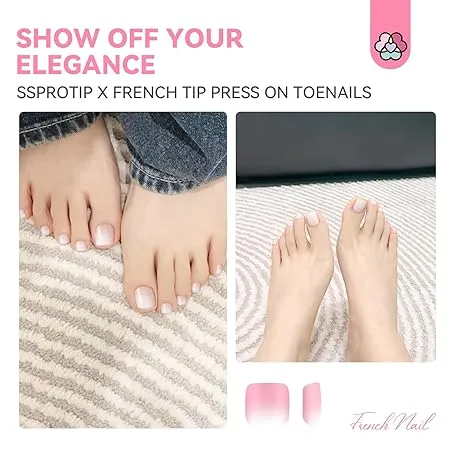 Saviland Tip Piedi French Bianche 216 Pezzi Corte