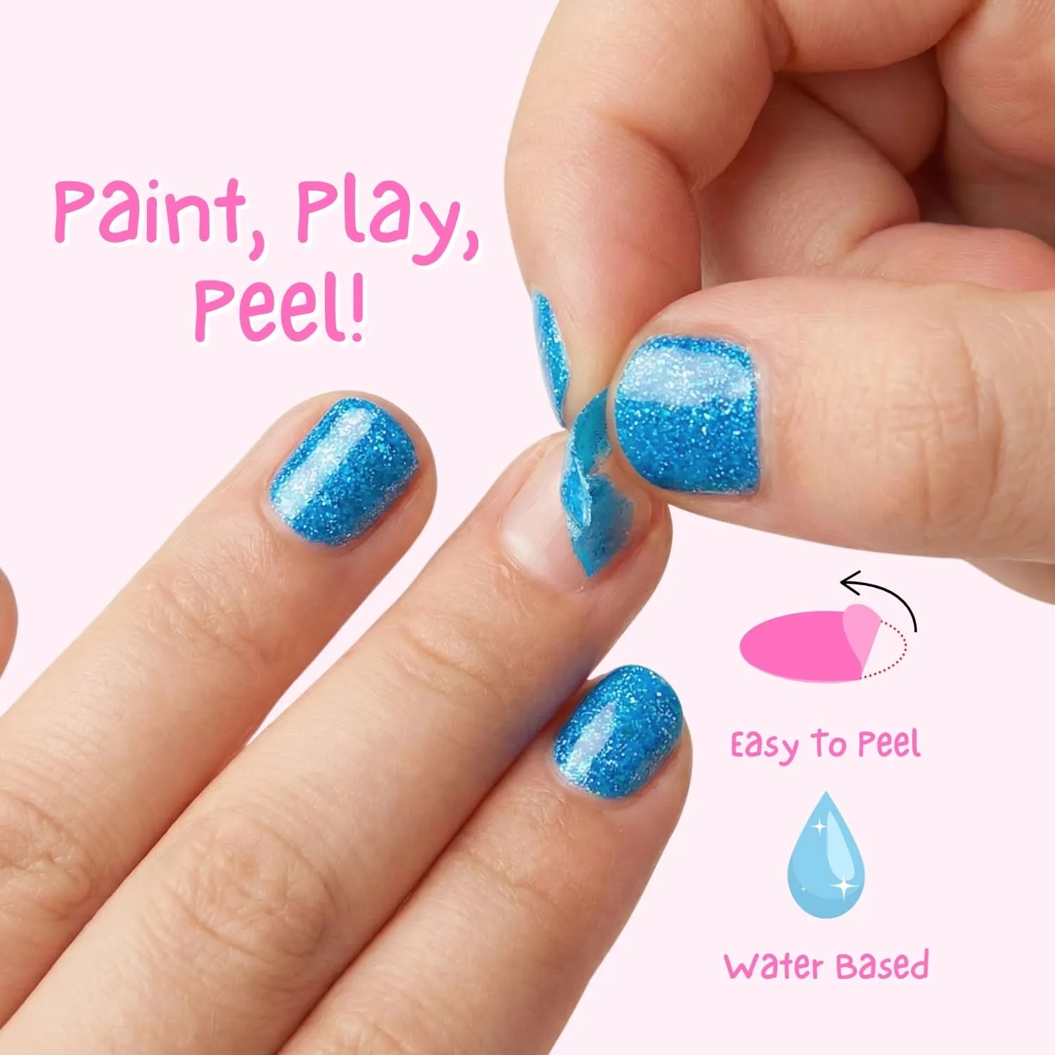 Miss Nella MN46 Elephunky smalto blu glitter peel off