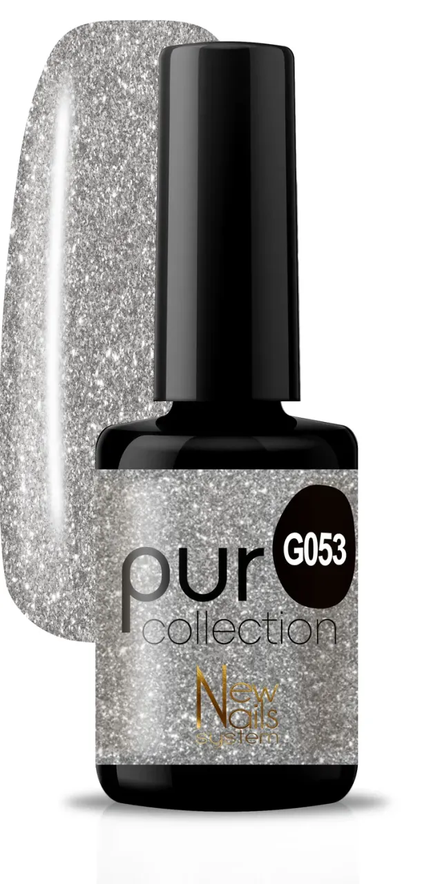 New Nails System Secret Stars G053 smalto semipermanente argento glitter
