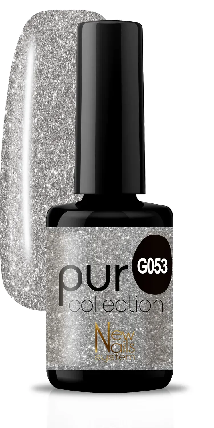 New Nails System Secret Stars G053 smalto semipermanente argento glitter