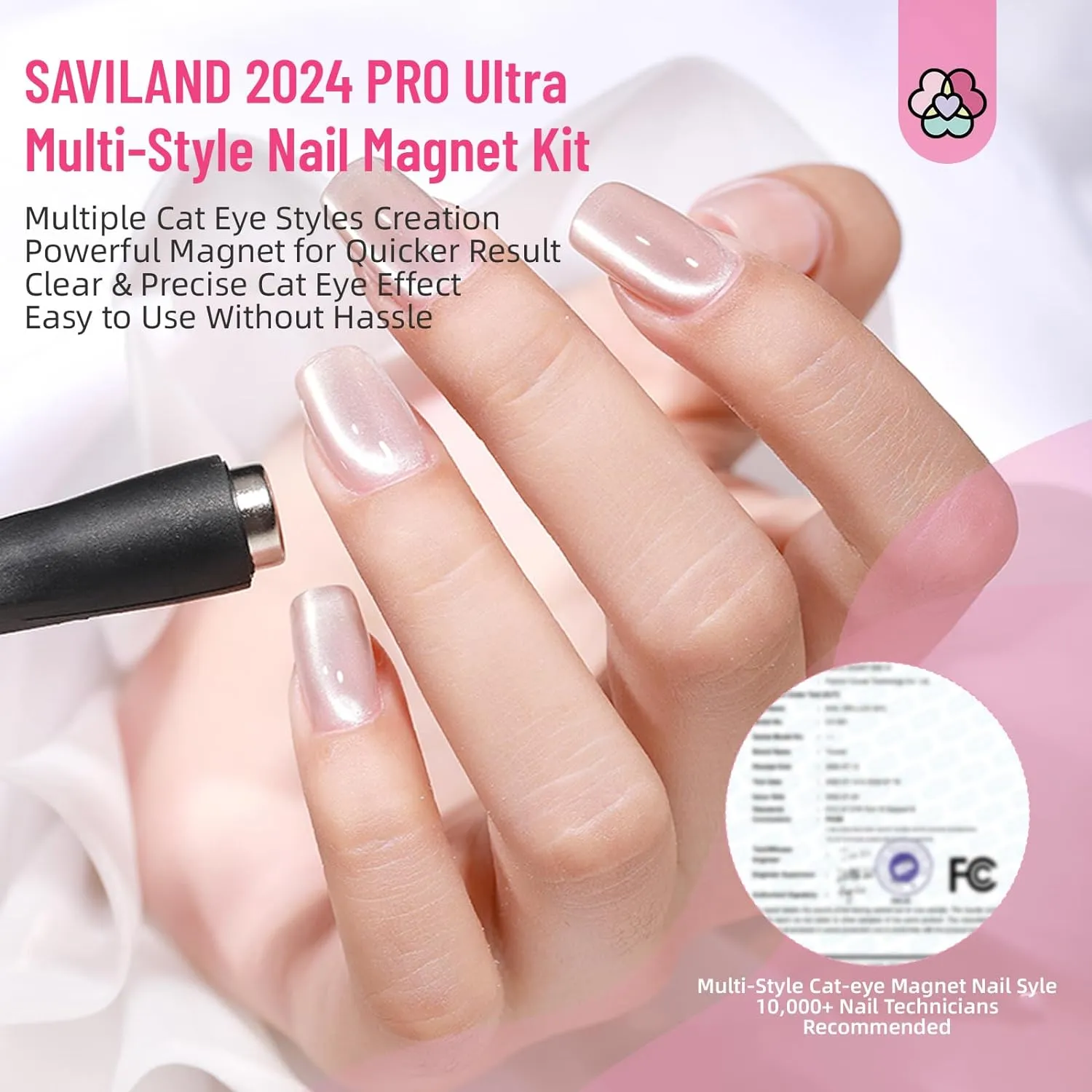 Saviland 5-in-1 Magnete Cat Eye Nail Art effetti magnetici