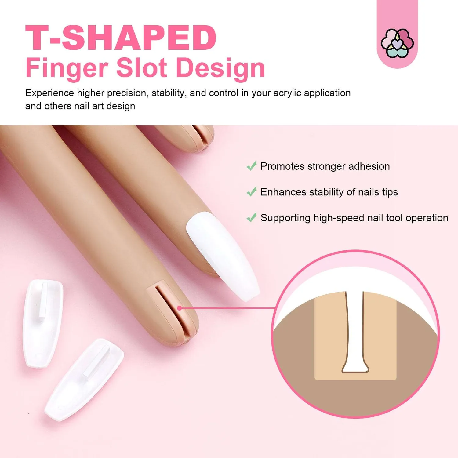 Saviland Mano Prova Unghie silicone con kit 100 tip