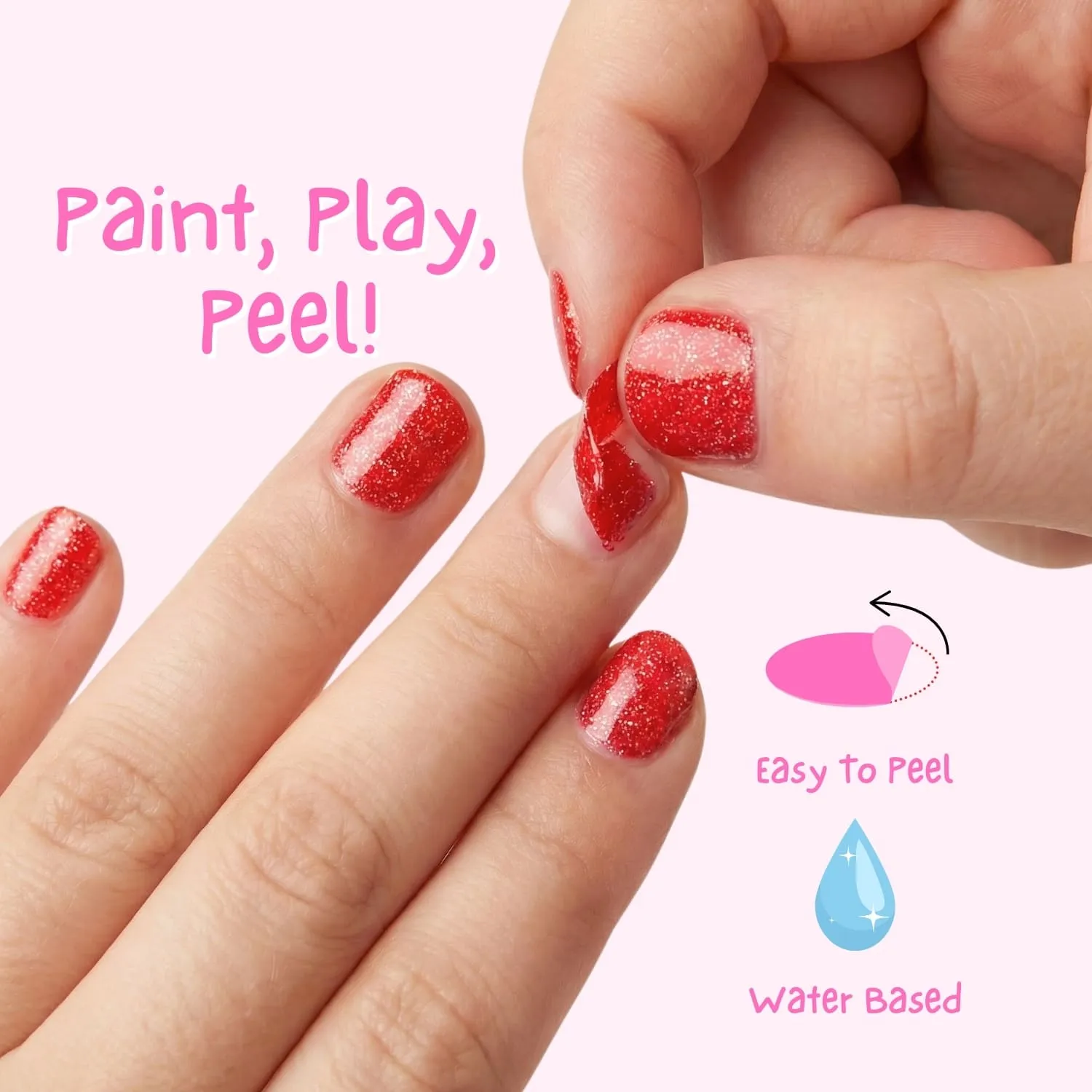 Miss Nella MN48 Croco Dazzle smalto rosso glitter peel off