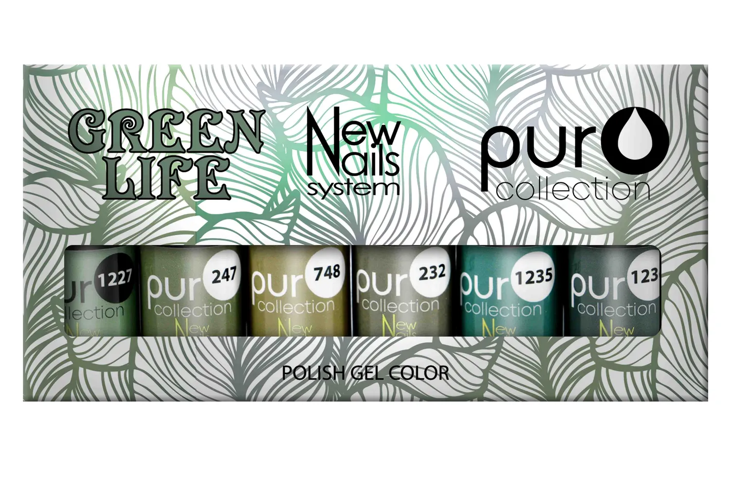 New Nails System Green Life set 6 smalti semipermanenti verdi