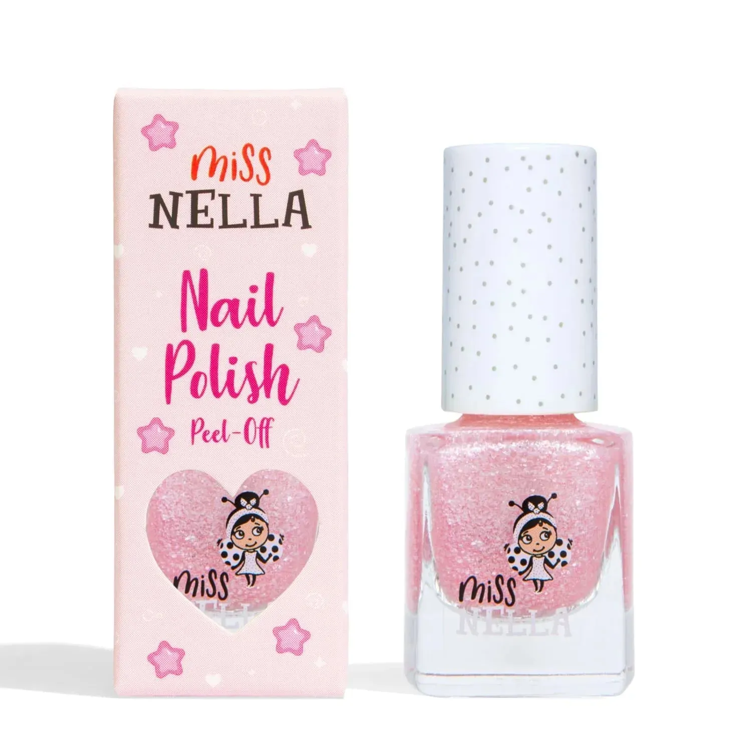 Miss Nella Itsy Glitzy Hippo smalto rosa glitter peel off