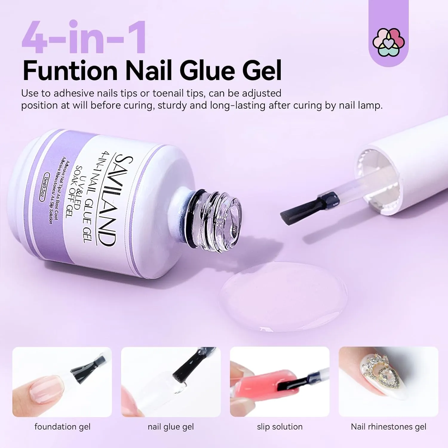 Saviland kit unghie gel quadrate corte 500 tip + fresa