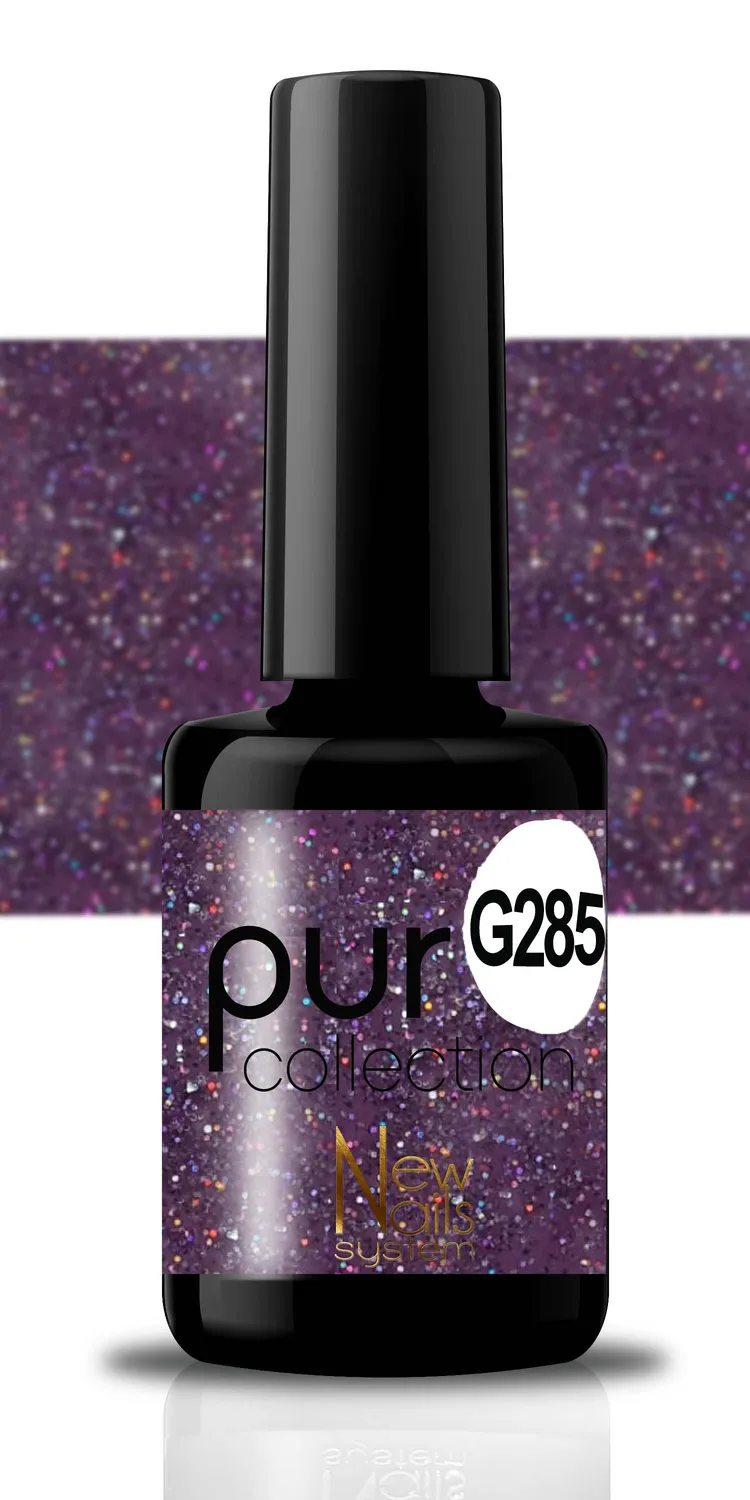 New Nails System Secret Stars G285 Smalto Semipermanente Violet Glitter