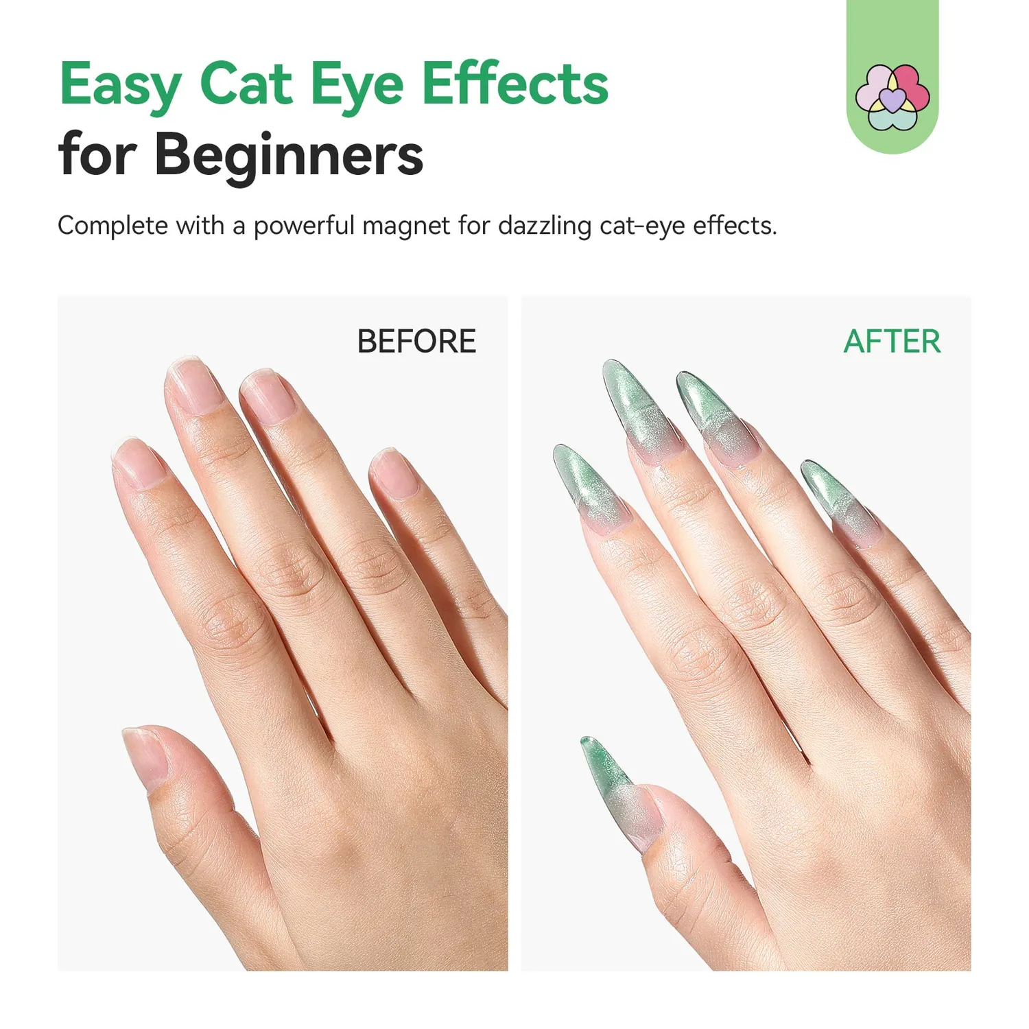 Saviland Cat Eye kit polygel 4 colori verdi