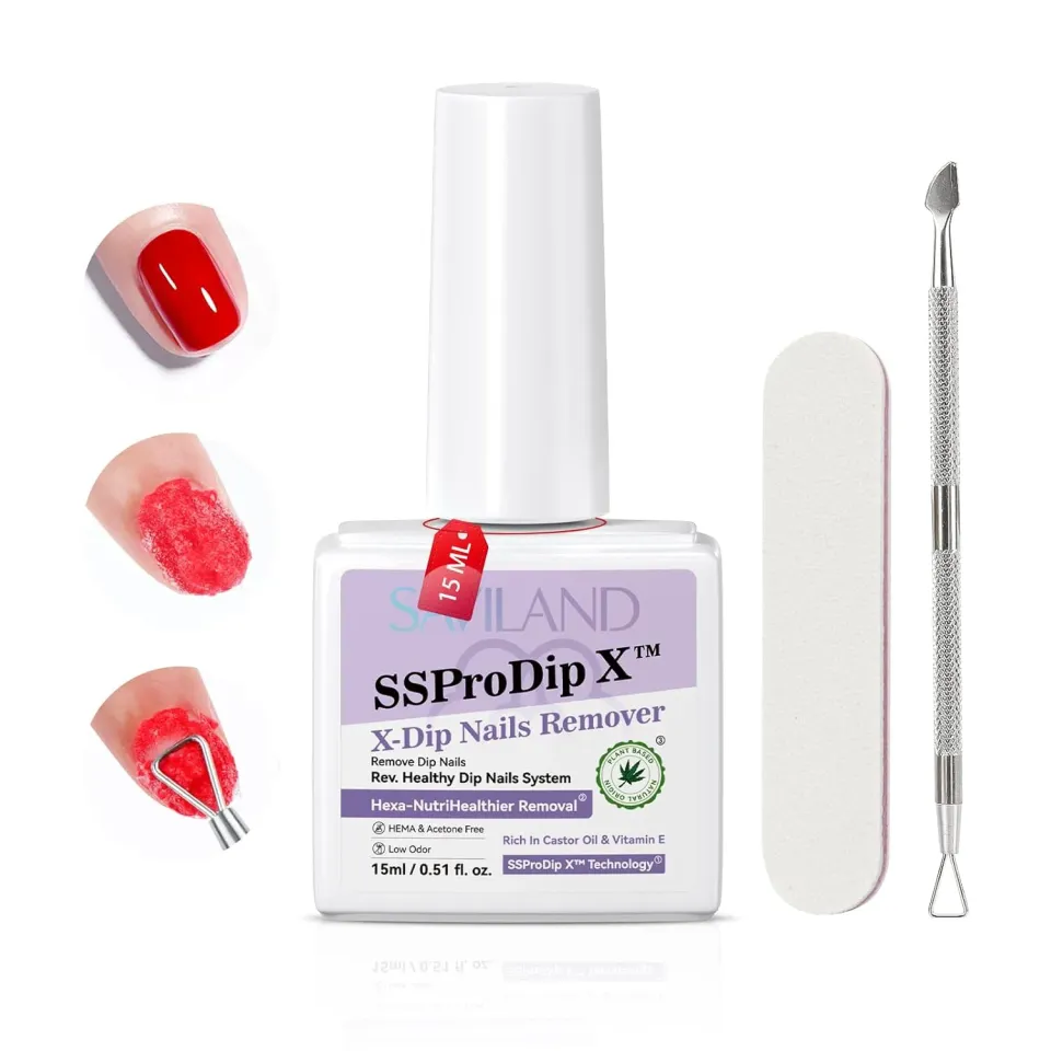Saviland Solvente Dip Powder Unghie 15 ml con lima