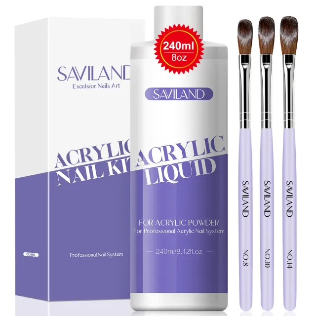 Saviland Monomer Kit liquido acrilico 240 ml pennelli