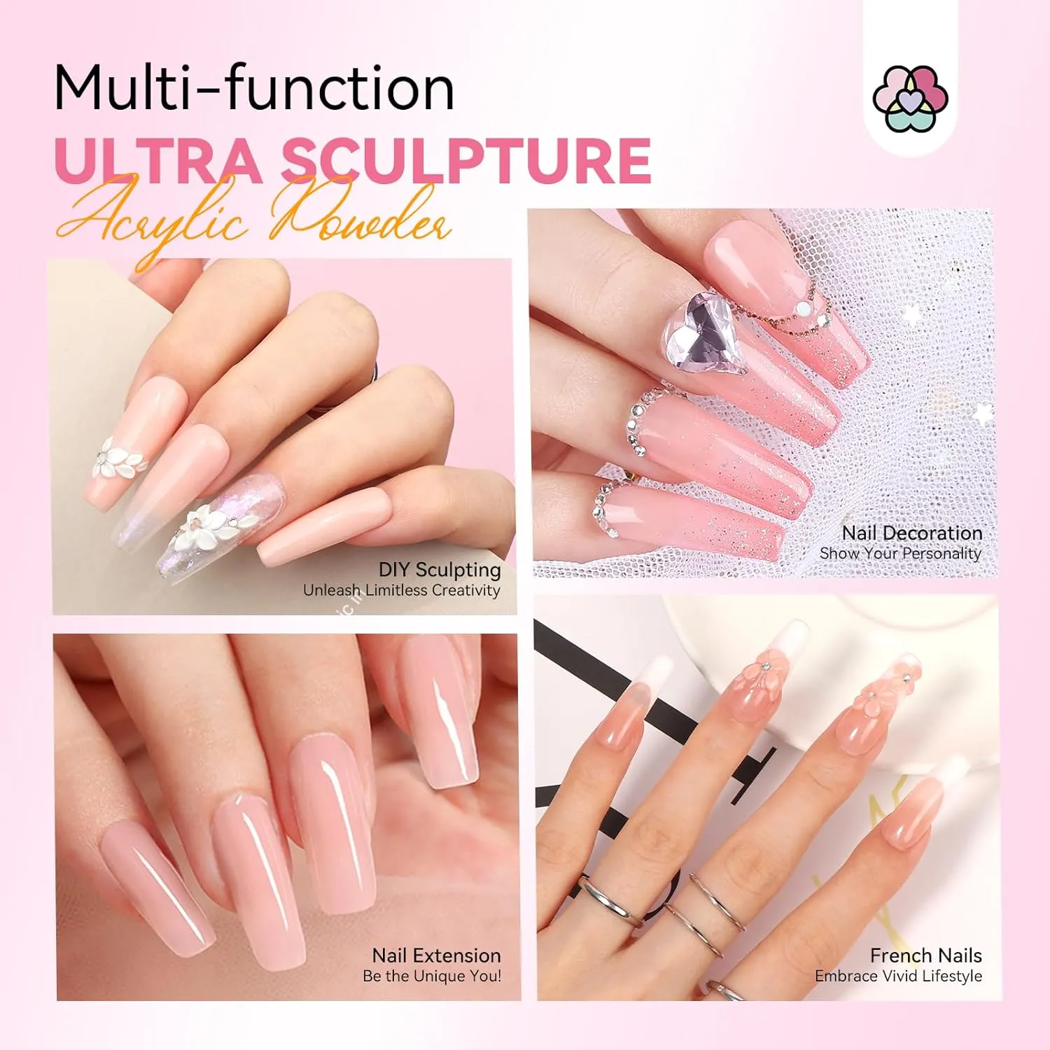 Saviland SSProAcryl X Polvere Acrilica Rosa Unghie