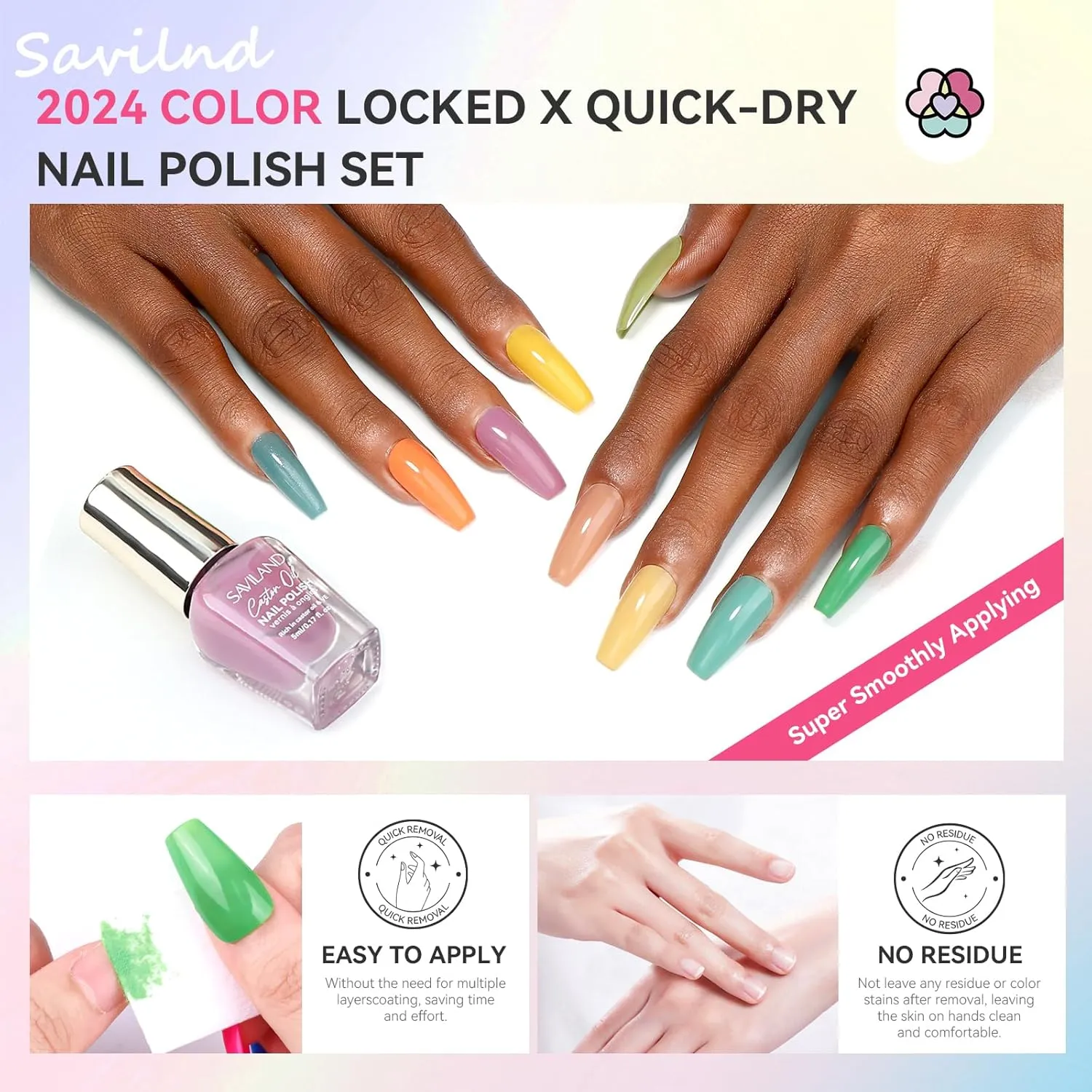 Saviland Locked X Tech smalto unghie 36 colori asciugatura rapida