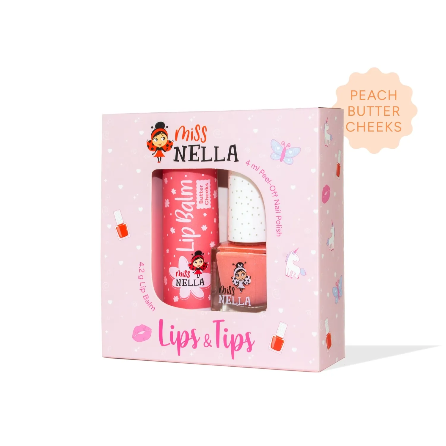 Miss Nella Lips & Tips Duo set smalto bimba Pink Honey Bunny atossico