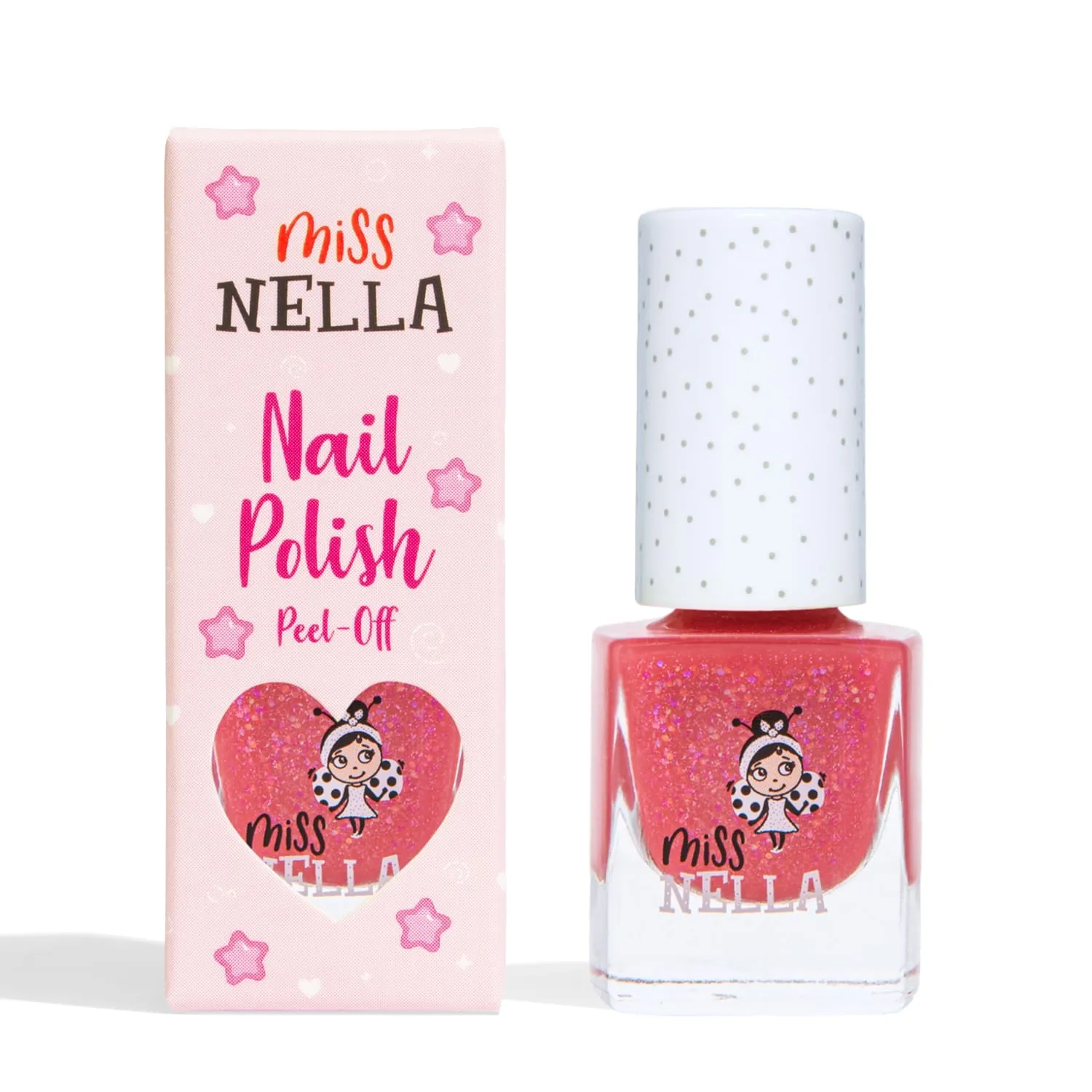 Miss Nella Sugar Hugs smalto rosa glitter peel off