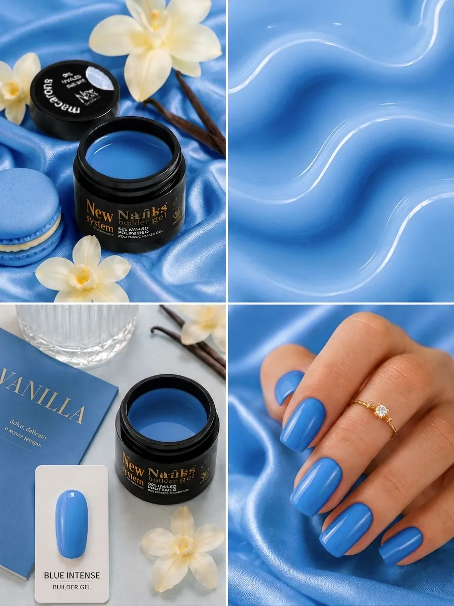 New Nails System Vanilla Macarons gel costruttore azzurro 25 g