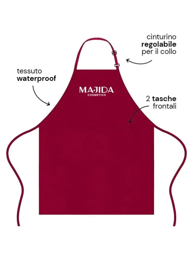 Majida grembiule bordeaux 67x78 cm poliestere salone