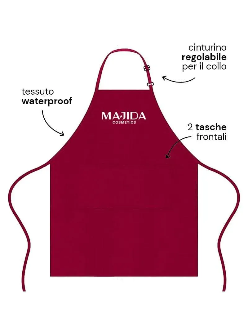 Majida grembiule bordeaux 67x78 cm poliestere salone