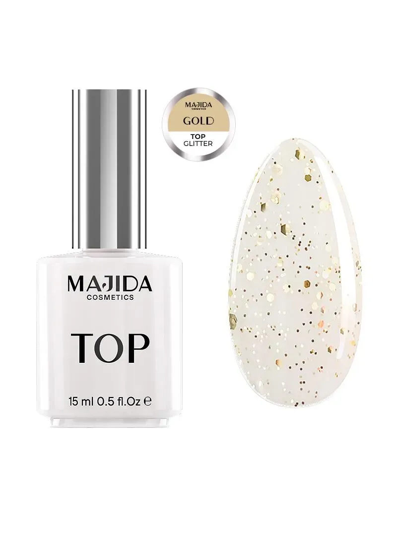 Majida Cosmetics Top Glitter Gold senza dispersione