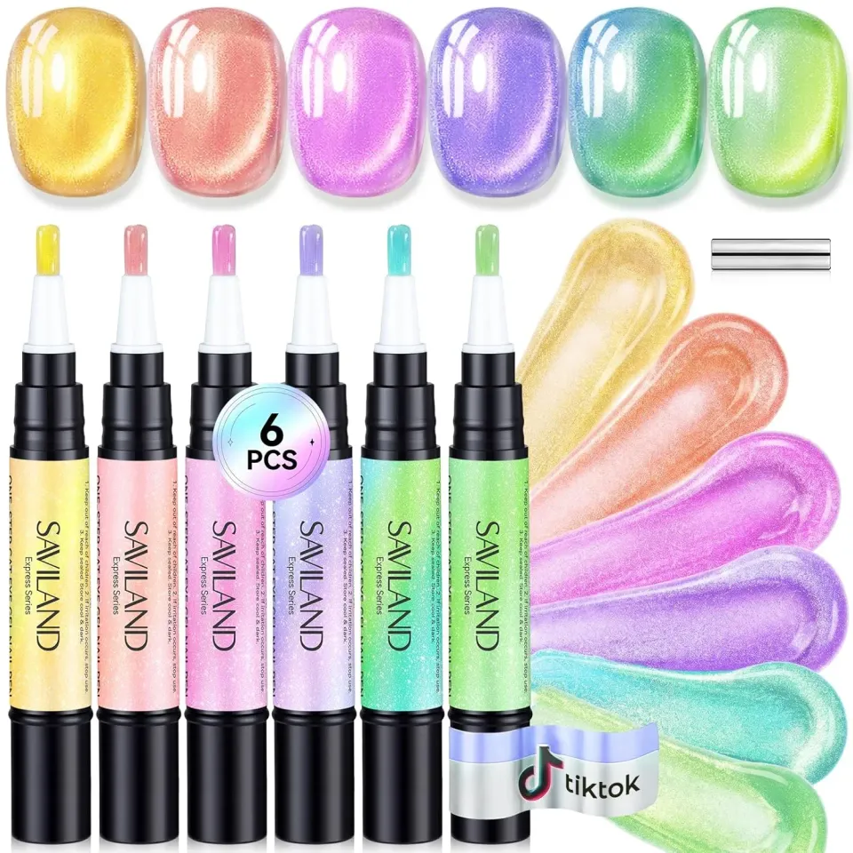 Saviland Neon Cat Eye penna smalto gel magnetico 6 colori