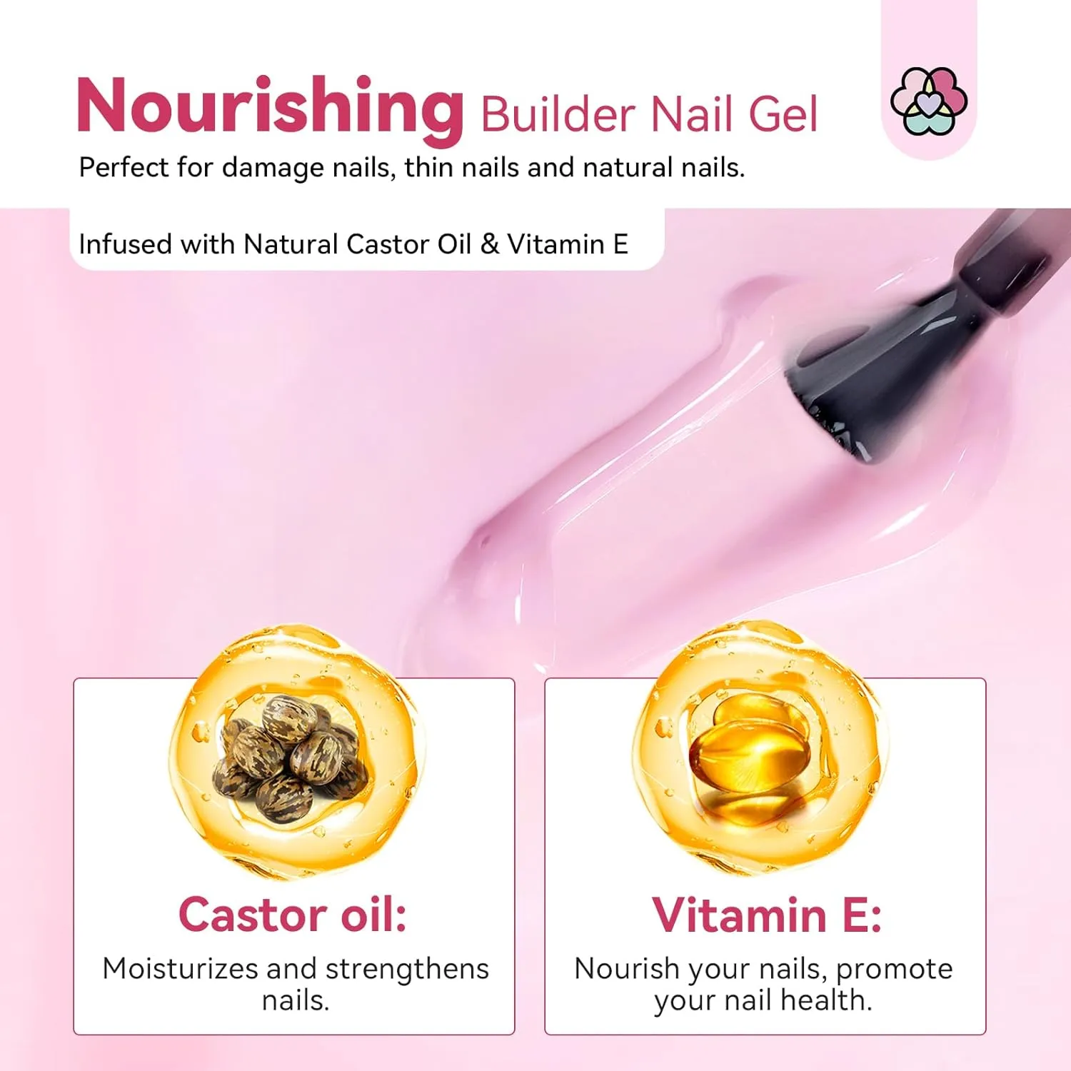 Saviland Builder Gel Unghie Flacone Trasparente e Rosa