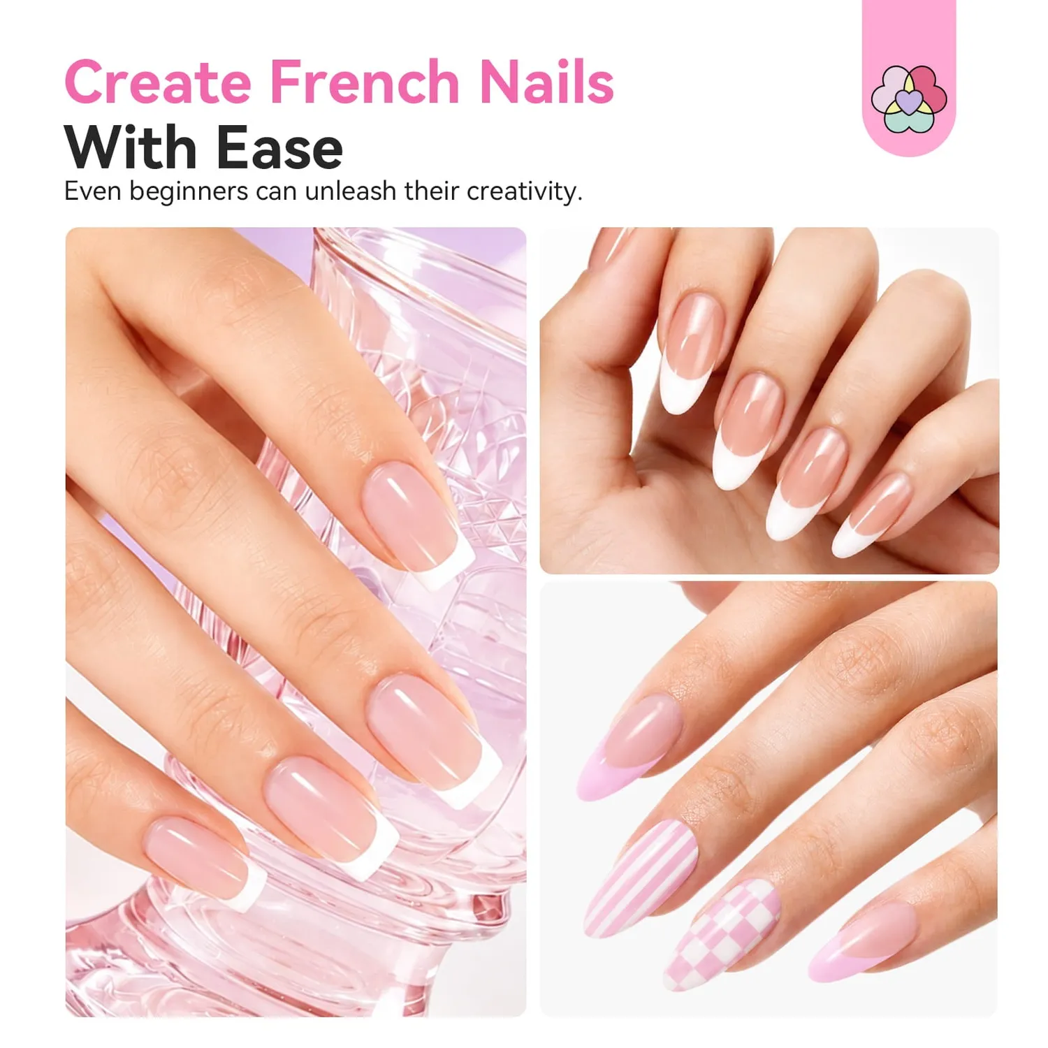 Saviland French Tip timbro unghie silicone 7 pezzi