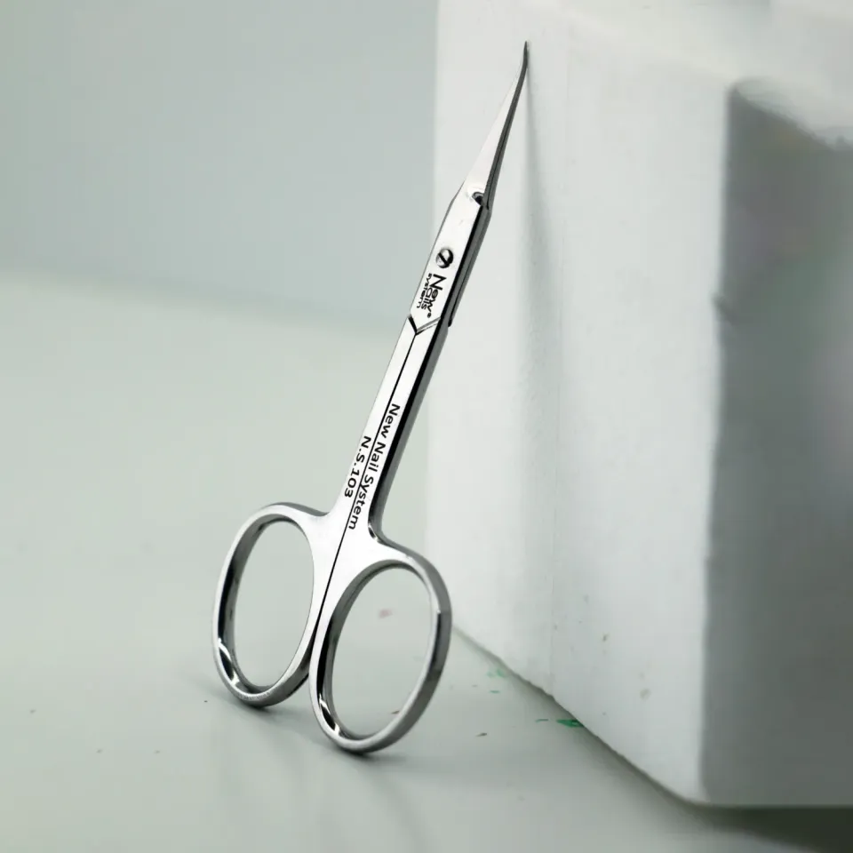 New Nails System NS103 forbici cuticole punta a gancio inox