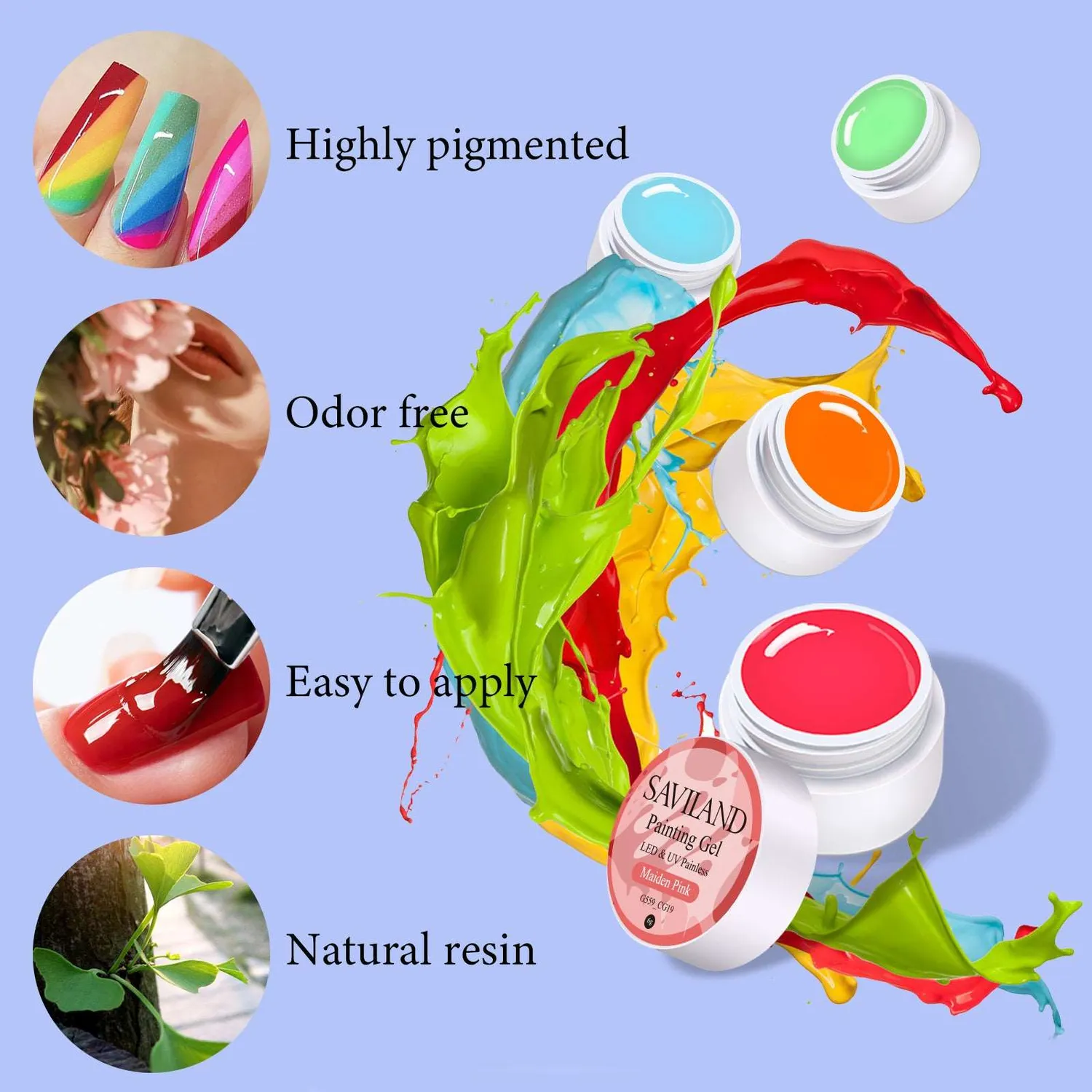 Saviland Gel Paint set 48 colori smalto nail art 8ml coprente