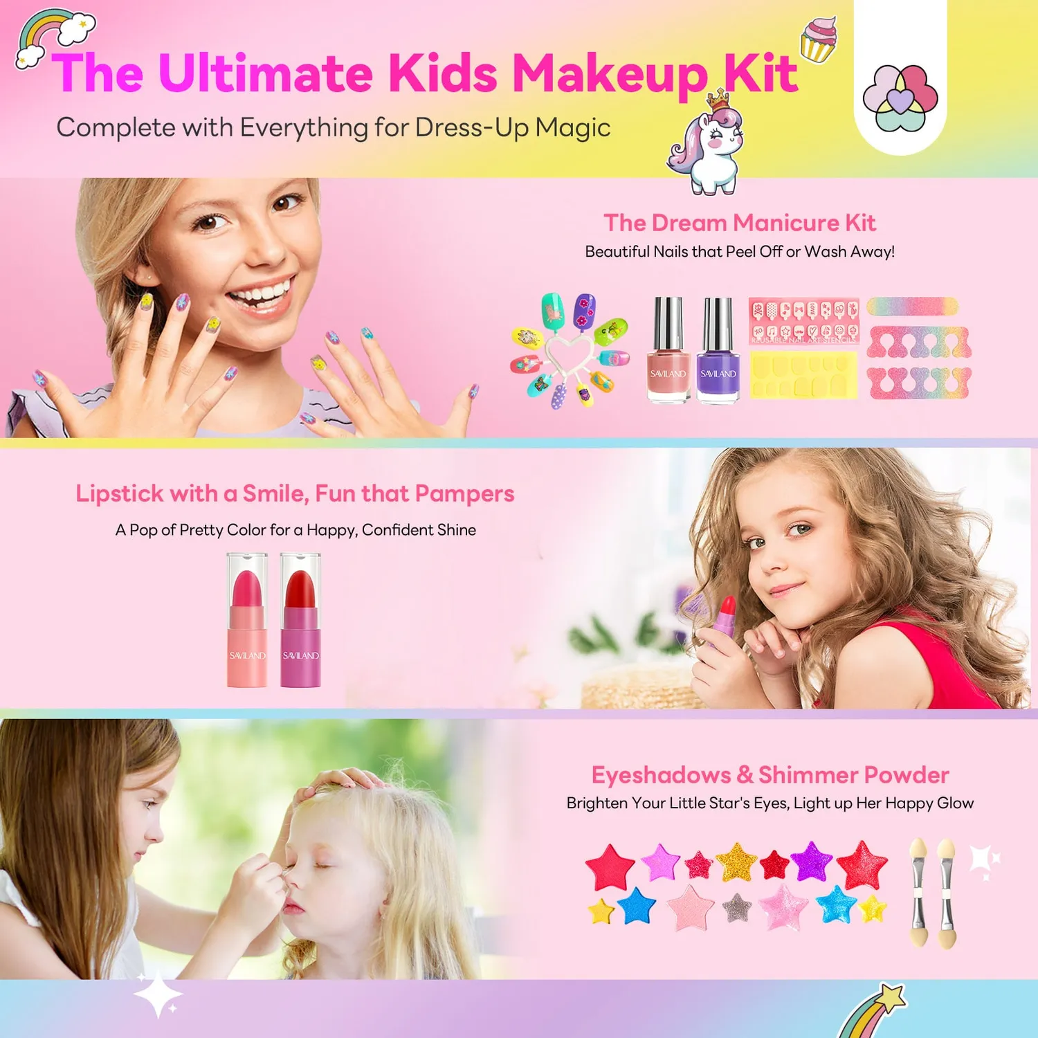 Saviland Kit Smalto Bambini 32 Pezzi Lavabile Atossico