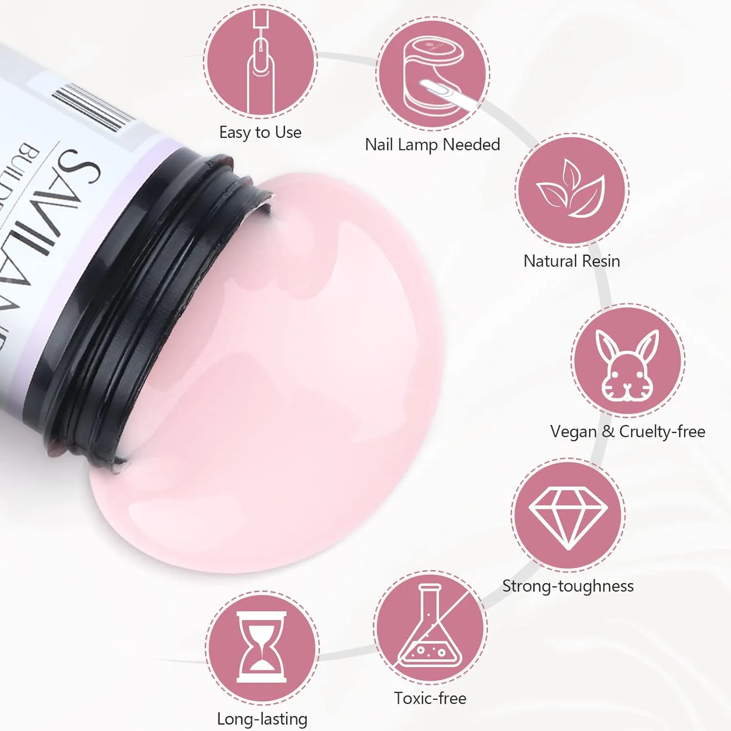 Saviland Builder Gel Unghie Rosa Chiaro 100g Ricostruzione