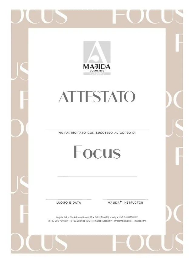 Majida Focus attestato accessorio corso professionale