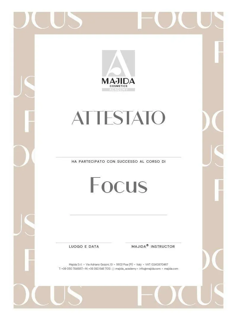 Majida Focus attestato accessorio corso professionale