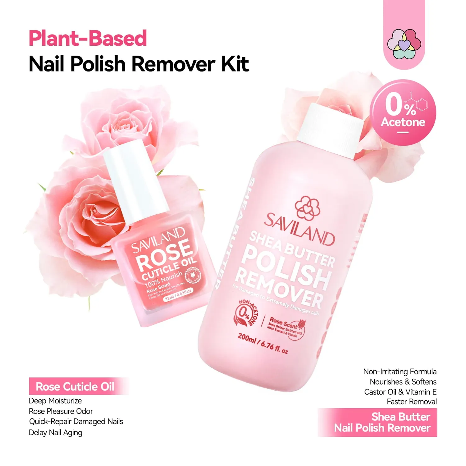 Saviland Kit Solvente Unghie senza Acetone 200 ml karité