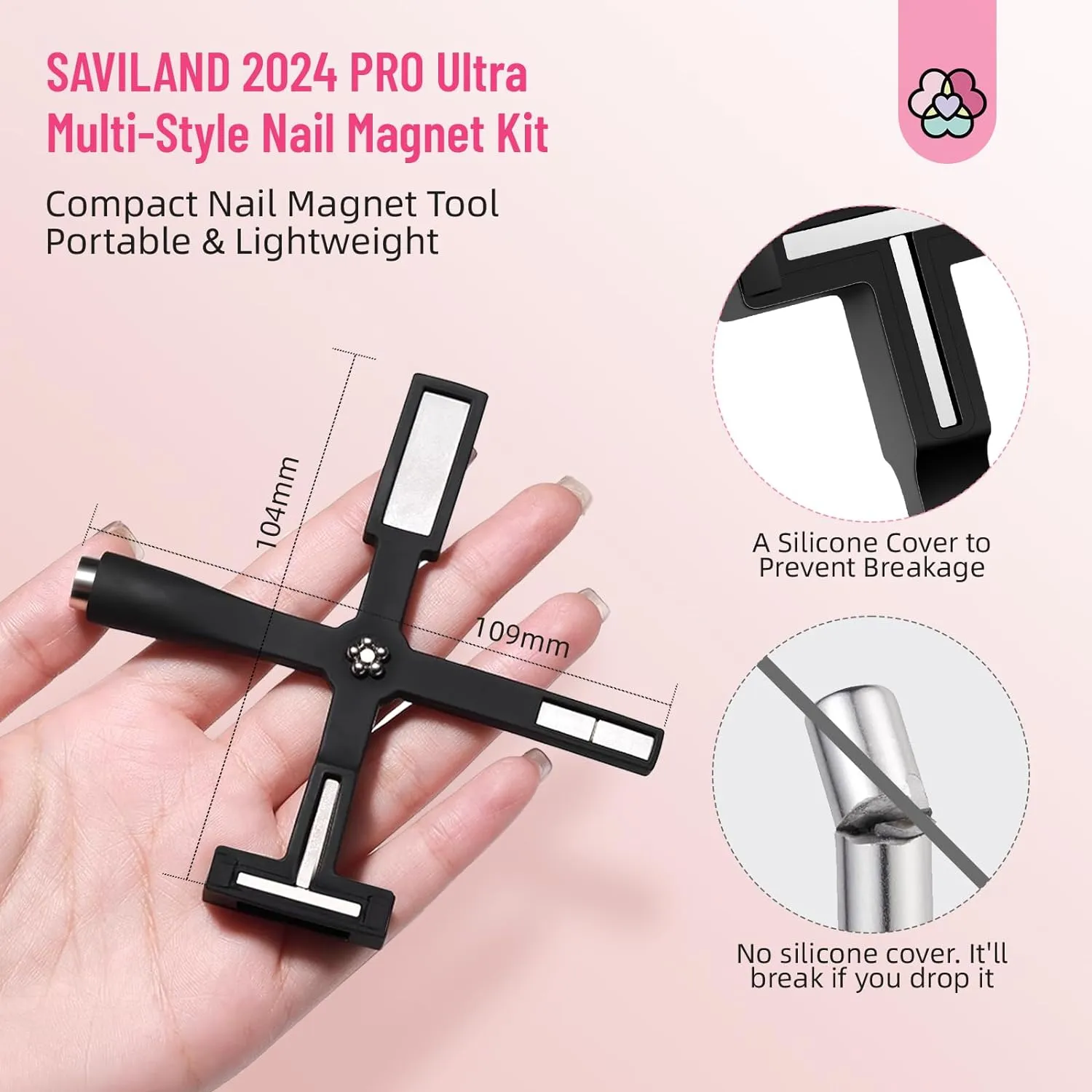 Saviland 5-in-1 Magnete Cat Eye Nail Art effetti magnetici