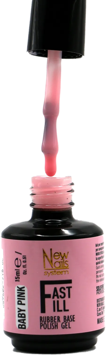 New Nails System Fast Fill Baby Pink rubber base fibre UV LED
