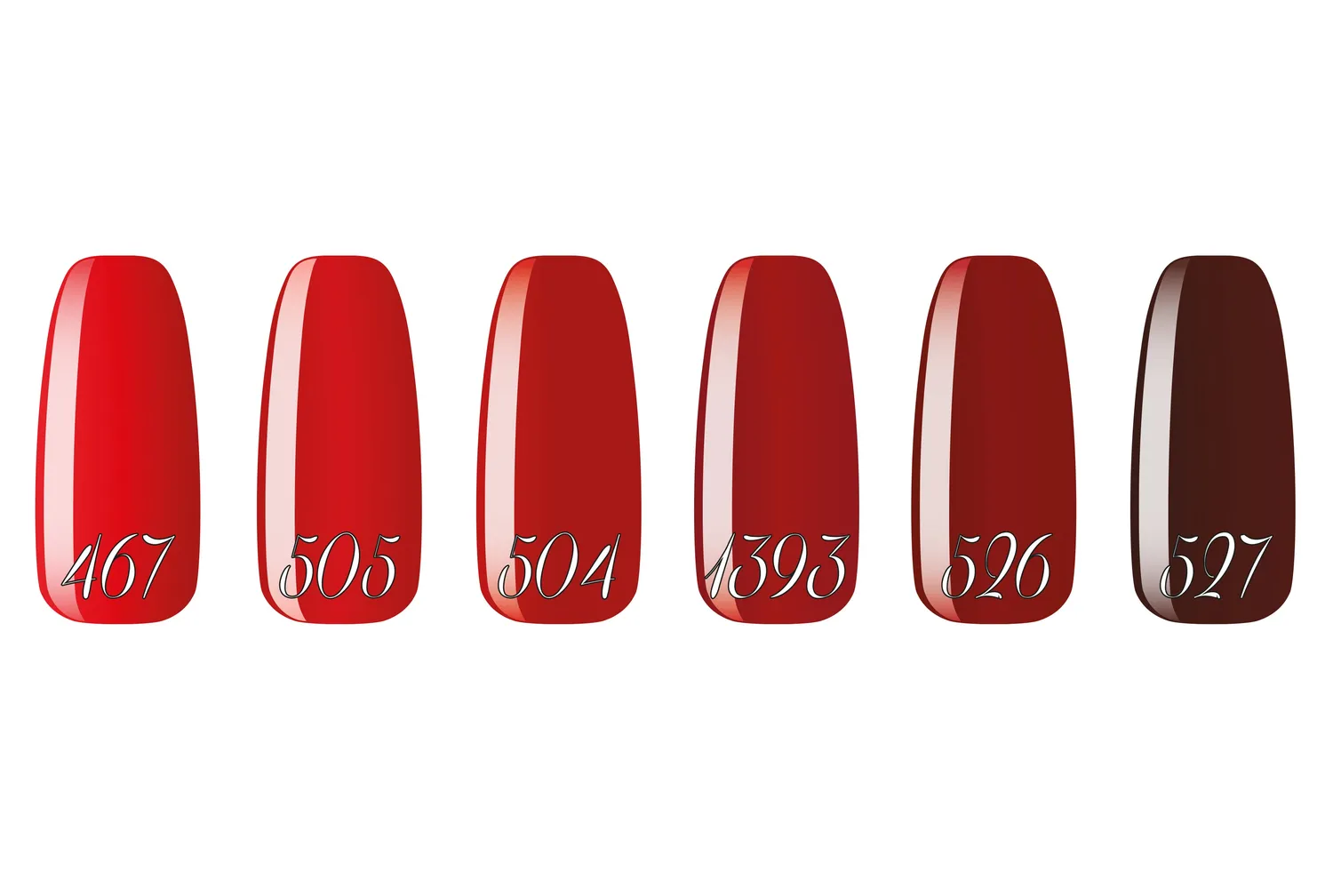 New Nails System Rouge Passion set 6 smalti semipermanenti rossi