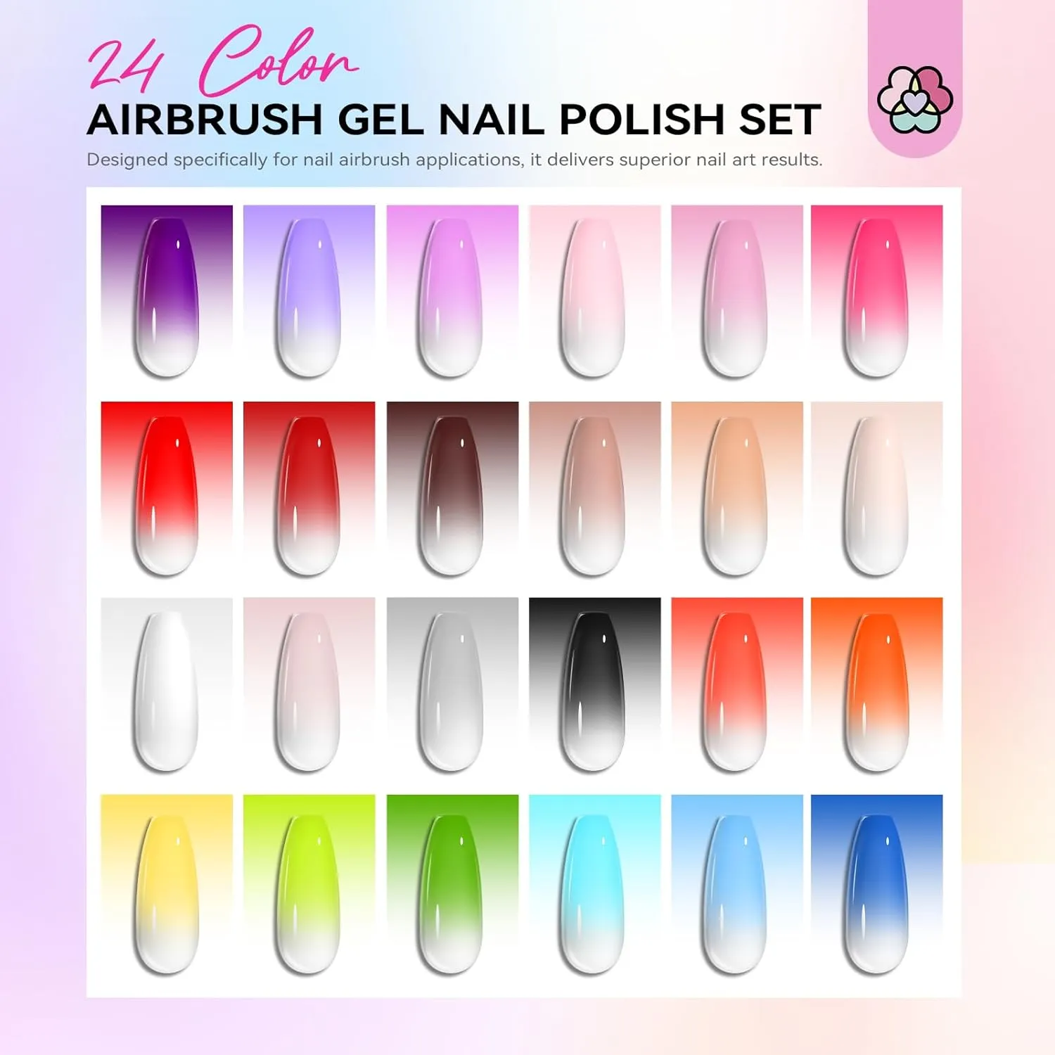 Saviland 24 Colors Airbrush Gel smalto airbrush 24 pezzi sfumato