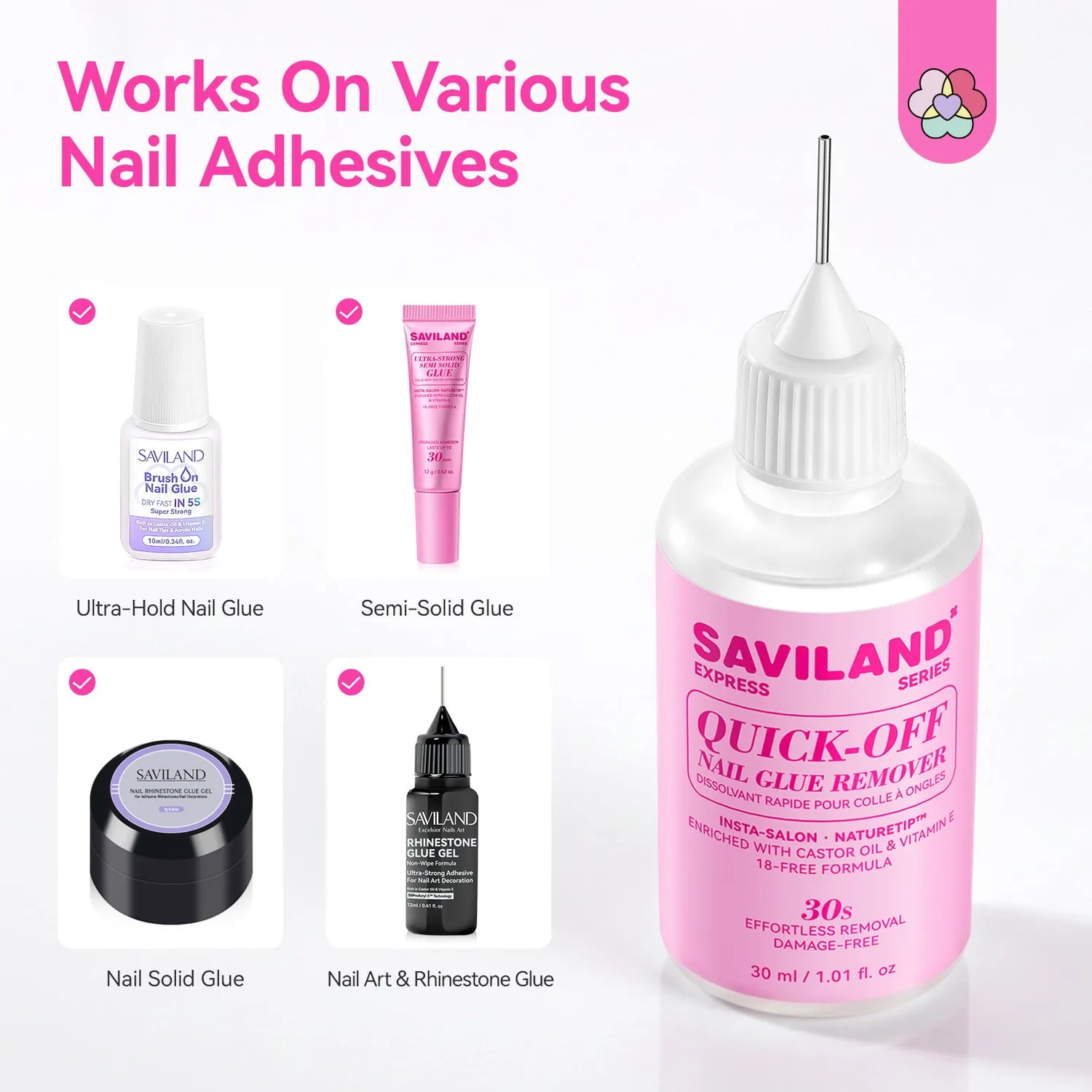 Saviland Pinpoint Solvente Colla Unghie 30 ml Delicato