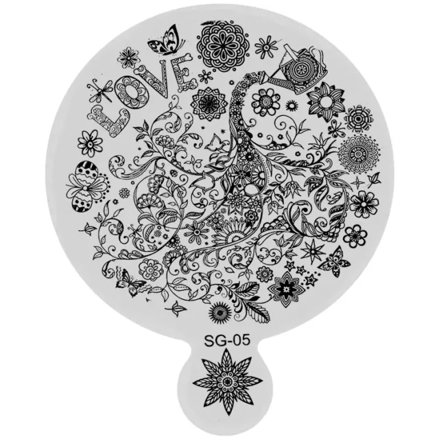 New Nails System Stamping Plate 05 Piastra Nail Art motivi incisi