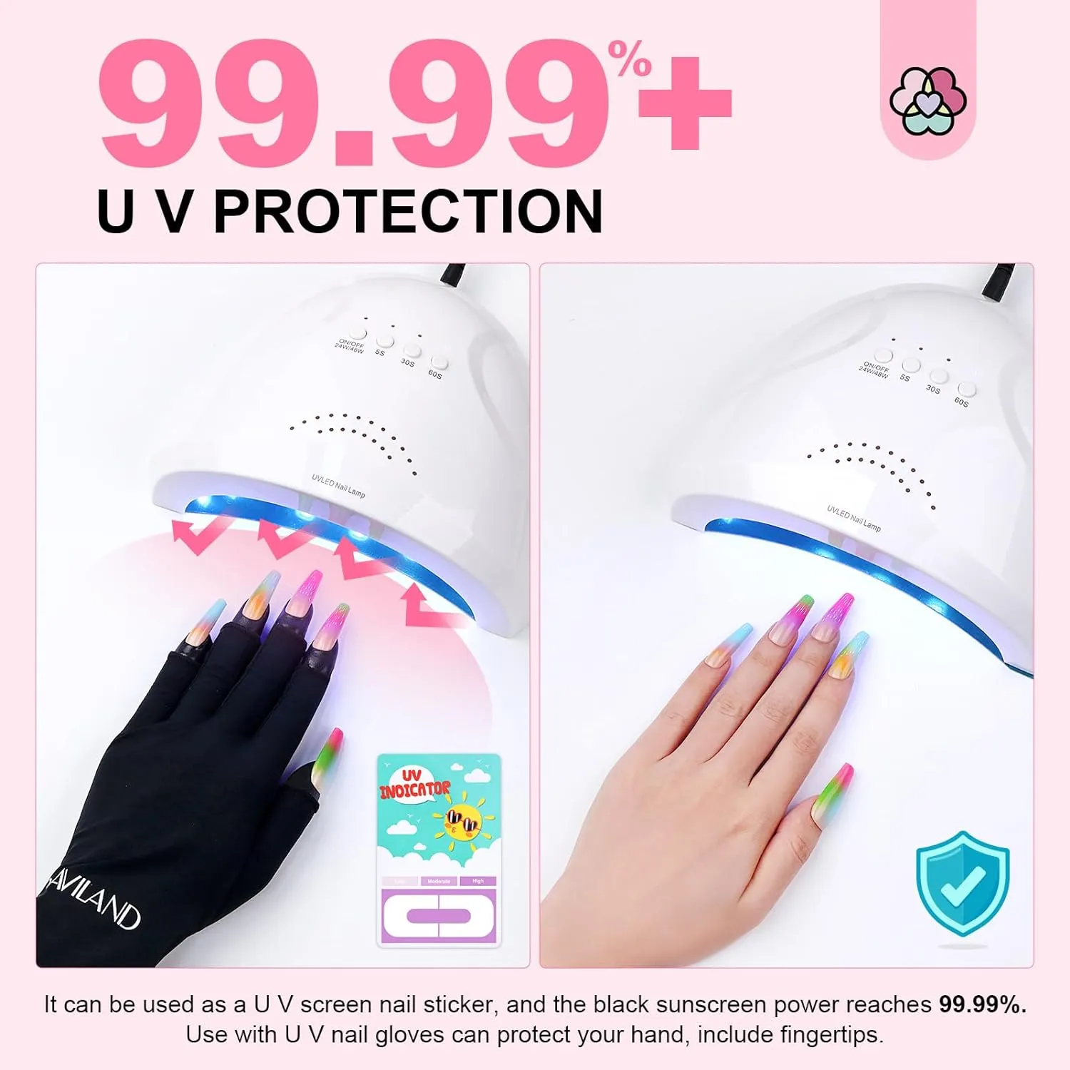 Saviland Nail Polish Protector protettori unghie 100 pezzi anti-UV