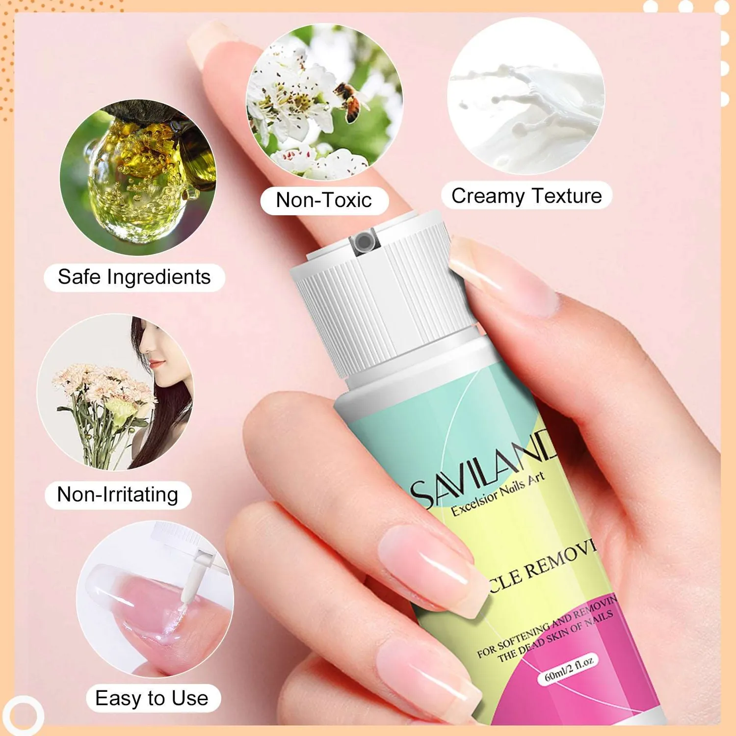 Saviland Kit Cura Cuticole Crema 60 ml con tronchesina